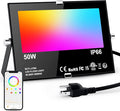 RGB LED Outdoor Floodlight 50W Smart App Control – IP66 Waterproof