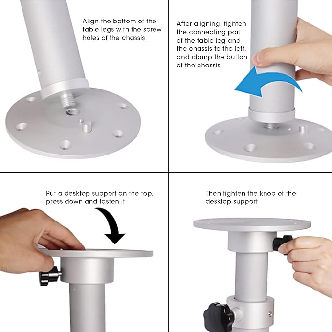 Noga do Stołu 460-685mm Regulowana Teleskopowa  – Aluminium | Łódź, Jacht, Kamper