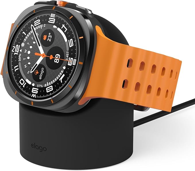 Elago GW2 Stojak na Ładowarkę Samsung Galaxy Watch 7/7 Ultra/6/6 Classic/5/5 Pro – Silikon, Tryb Nocny