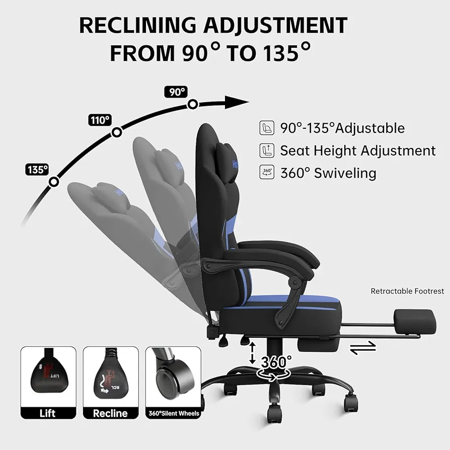 Ergonomiczny Fotel Gamingowy z Masażem – HapGIFT