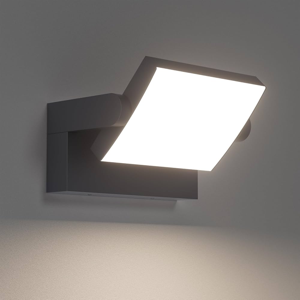 24W Outdoor Wall Light with Motion Sensor, Waterproof IP65 LED Lamp for Entrance and Terrace – Black