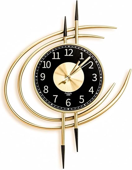 LANMOU Wall Clock Silent 54x40 cm | Metal Frame | Non-Ticking | Living Room, Bedroom, Office