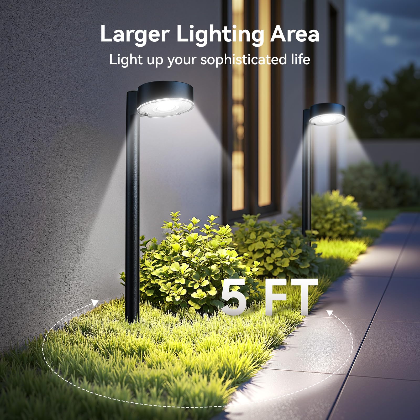 BUCASA Solar Garden Lights – Solar-Powered Outdoor Lighting