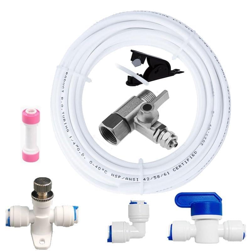 Universal water connection kit for reverse osmosis systems, 15m hose with adapters – 1/4" OD