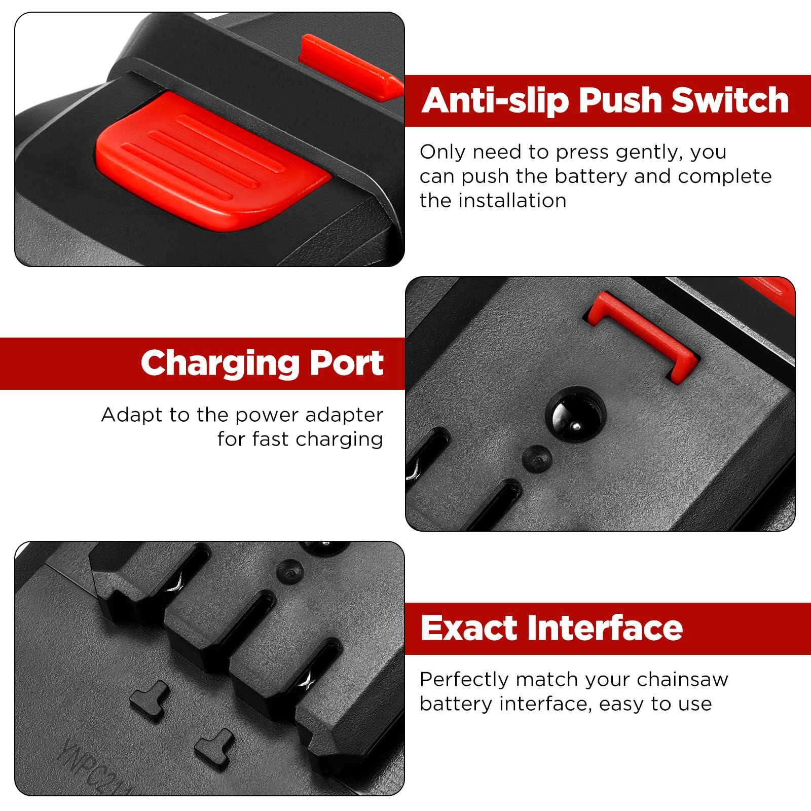 24V 2000mAh Replacement Lithium Chainsaw Battery - 1 Battery