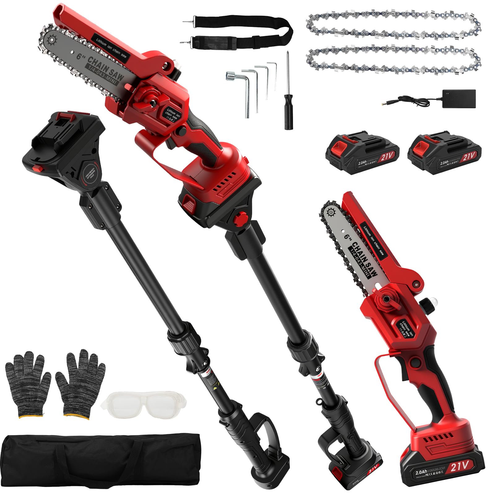2-in-1 Mini Chainsaw and Telescopic Pruner 6 inches