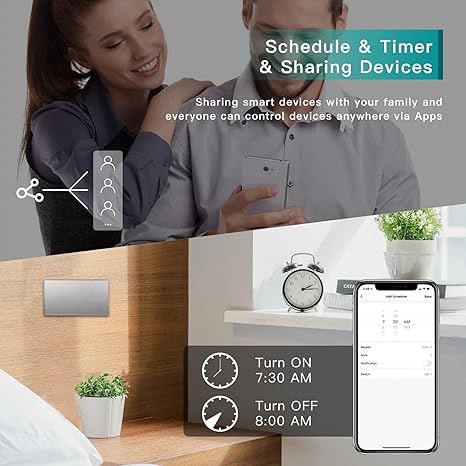 BSEED Smart ZigBee Double Light Switch – WiFi, Alexa, Google, Tuya – Grey
