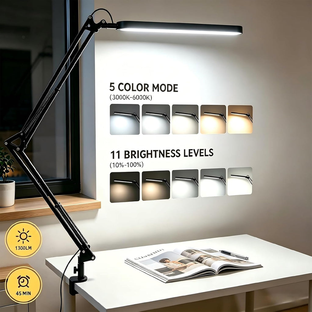 Lampka biurkowa LED SKYLEO – 1300 lm, regulowana, USB