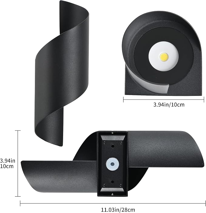 Lampa Ścienna LED w Kształcie S – IP65, 10W, Wewnątrz i Na Zewnątrz