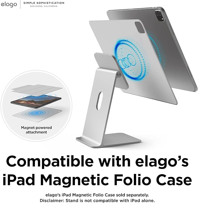 Elago Aluminiowa Podstawka Magnetyczna do iPada – Regulowany Kąt, Zarządzanie Kablami