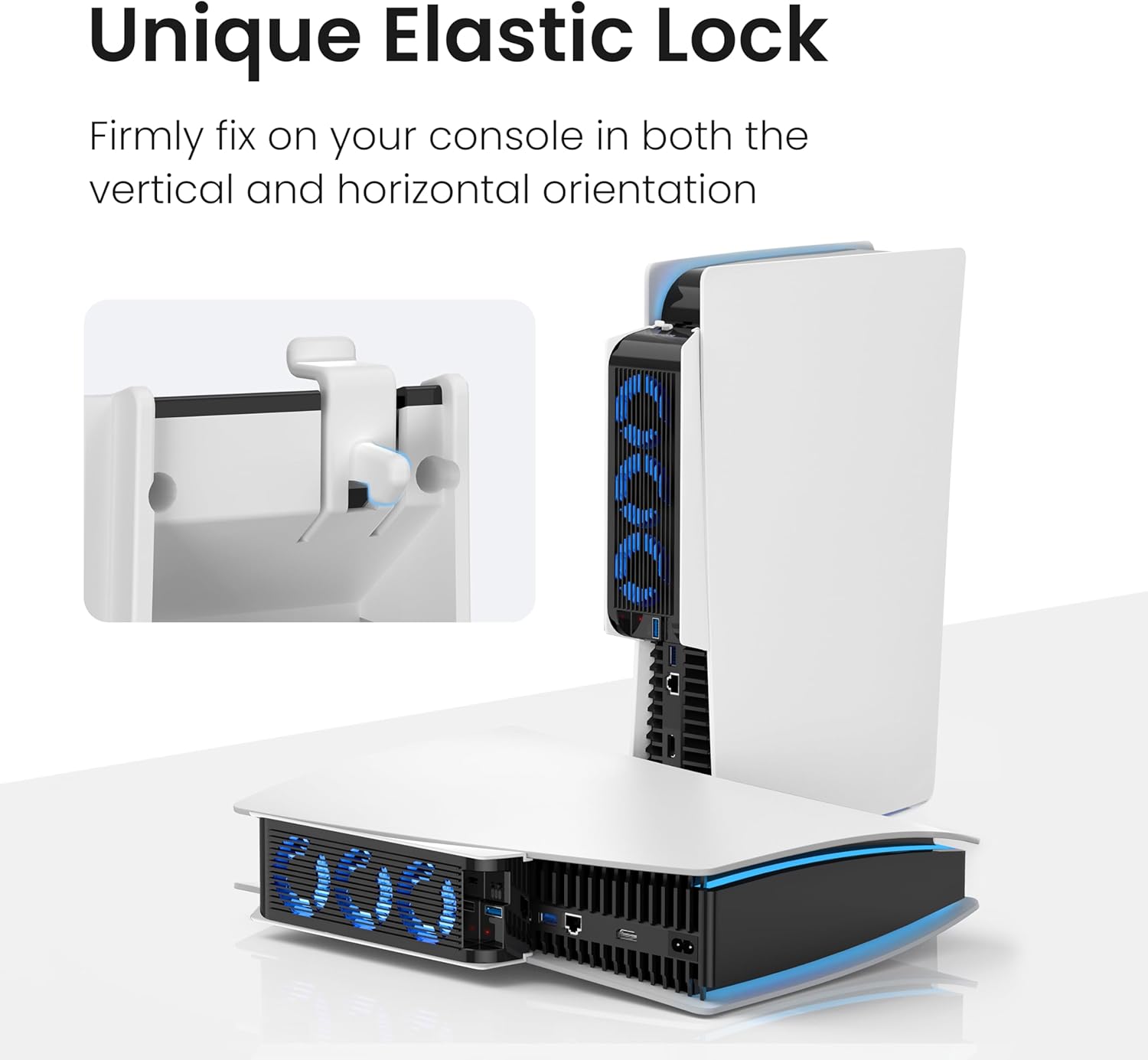 Wentylator chłodzący LED do PS5 – 3 wentylatory, USB 3.0, Plug & Play