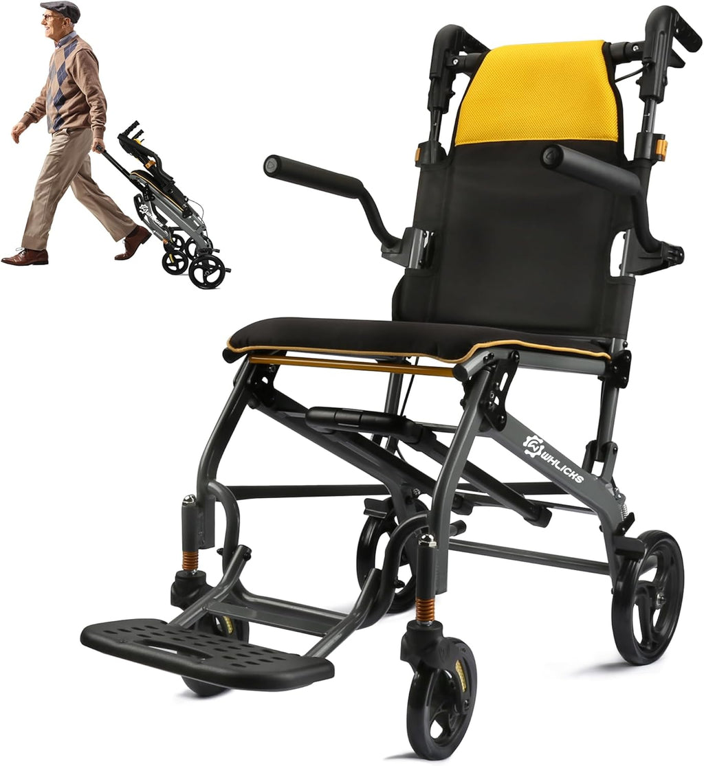 Foldable Wheelchair Lightweight 8.8 kg Aluminium Up to 100 kg Compact