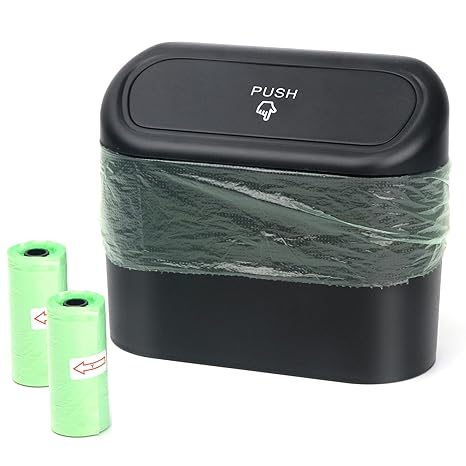 Car bin with lid – black