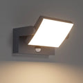 24W Outdoor Wall Light with Motion Sensor, Waterproof IP65 LED Lamp for Entrance and Terrace – Black