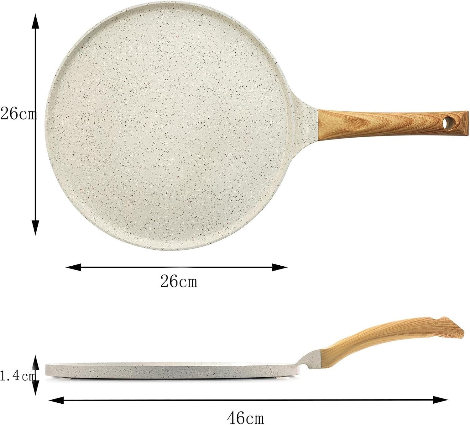 Pancake pan 26cm ILAG Granit – non-stick, induction, 900g