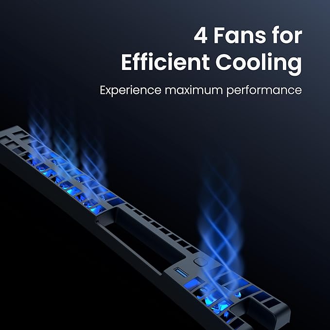 Wentylator chłodzący KIWIHOME do PS5 Slim – 4 wentylatory, USB 3.0, LED
