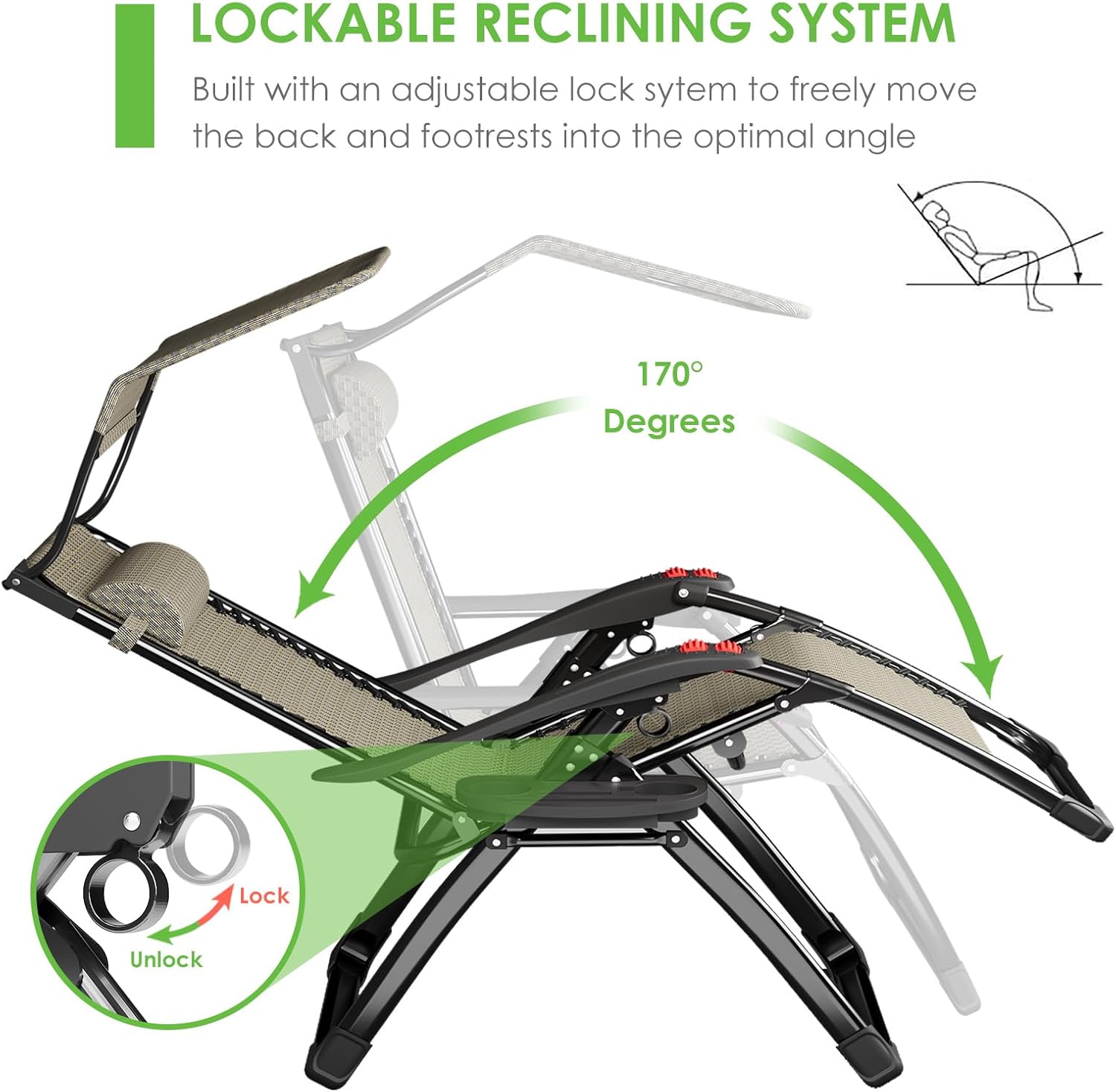 Zero Gravity Chair with Sunshade