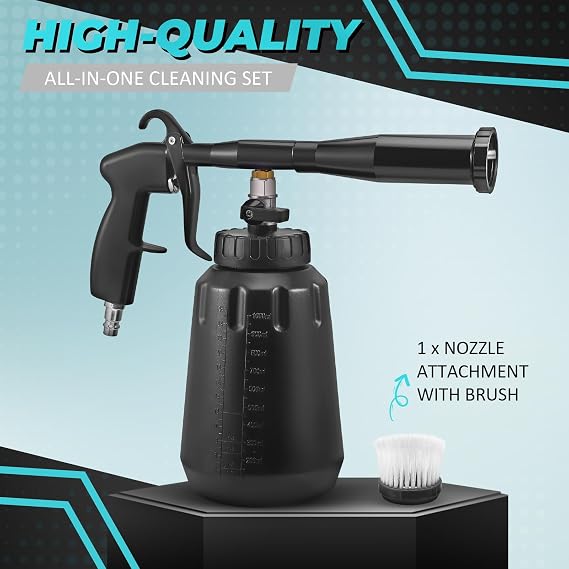 Pistolet pneumatyczny do czyszczenia samochodu 2w1 – zbiornik 1L, technologia wirowa