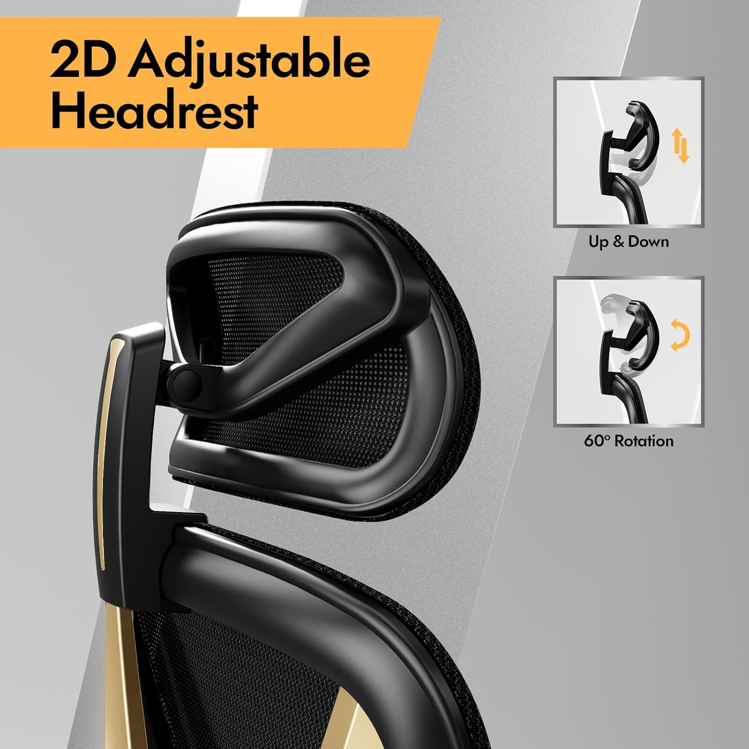 Ergonomic office chair with 3D lumbar support