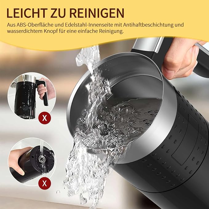 4-in-1 Electric Milk Frother – 300ml, Quiet, Cold and Hot Foam