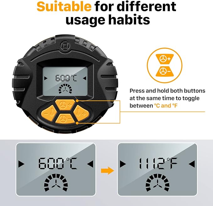 Opalarka Elektryczna SEEKONE 2000W – LCD, 2 Tryby, do 600℃, 4 Dysze