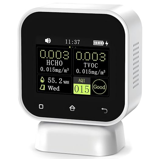 SFD-02 Monitor Jakości Powietrza, Detektor formaldehydu 4 w 1 z Ekranem Dotykowym – Detektor HCHO, TVOC, Temperatury i Wilgotności