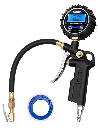 Pistolet do Pompowania z Manometrem LCD – 0–250 PSI, 4 Jednostki, Zawór Odpowietrzający