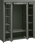 SONGMICS Fabric Wardrobe, 12 Shelves with Clothes Rail and Shelves, Sturdy Wardrobe, for Bedroom, Dressing Room, 150 x 45 x 175 cm, Grey LSF03G