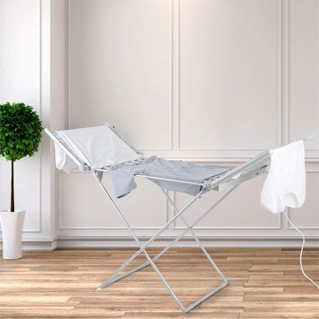 Elektryczna suszarka do ubrań – 18 prętów, 11 m, timer 24h, regulacja temperatury 45–70°C