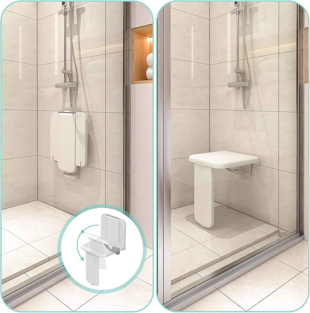 HEUFFE Foldable Shower Seat - wall-mounted, 200 kg load capacity