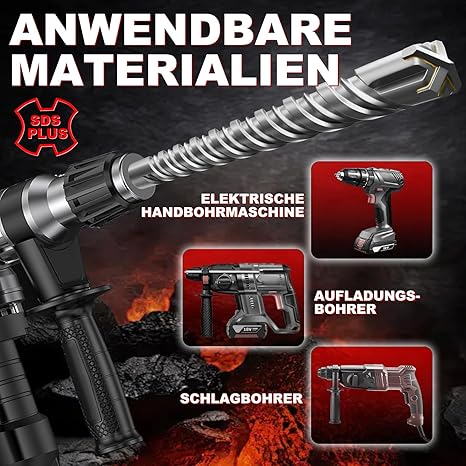 Wiertło do Betonu Zbrojonego SDS Plus – Głowica 4-ostrzowa, Twardy Metal