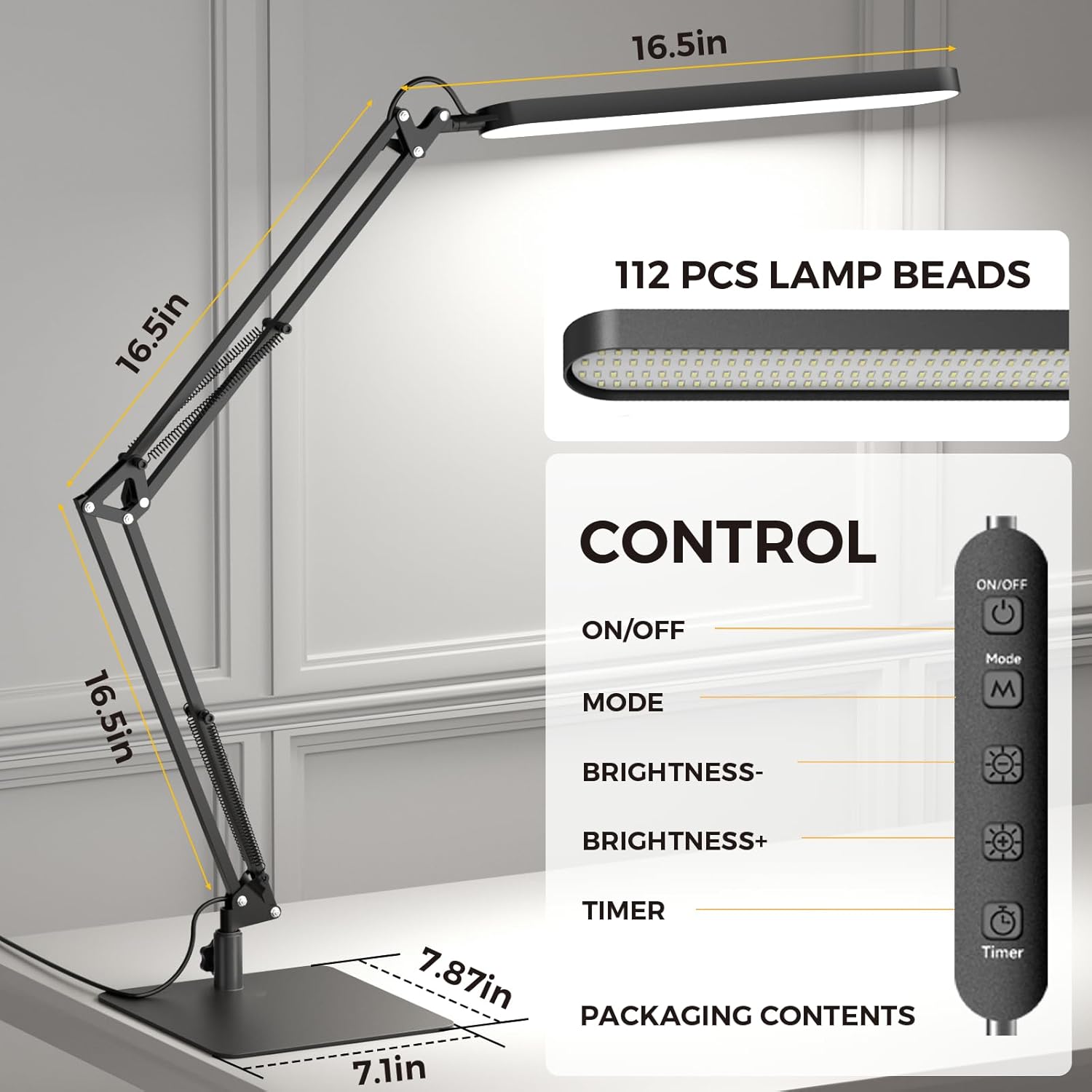 Lampka biurkowa LED SKYLEO – 5 trybów, ochrona oczu, USB