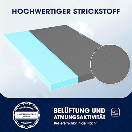 DOPEDIO 7.5 cm Memory Foam Mattress Topper – Grey 180x200 cm