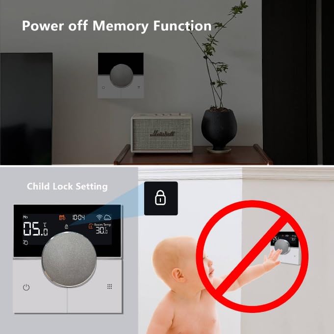 KETOTEK WiFi Thermostat for Underfloor Heating and Boiler Control – Smart Compatible
