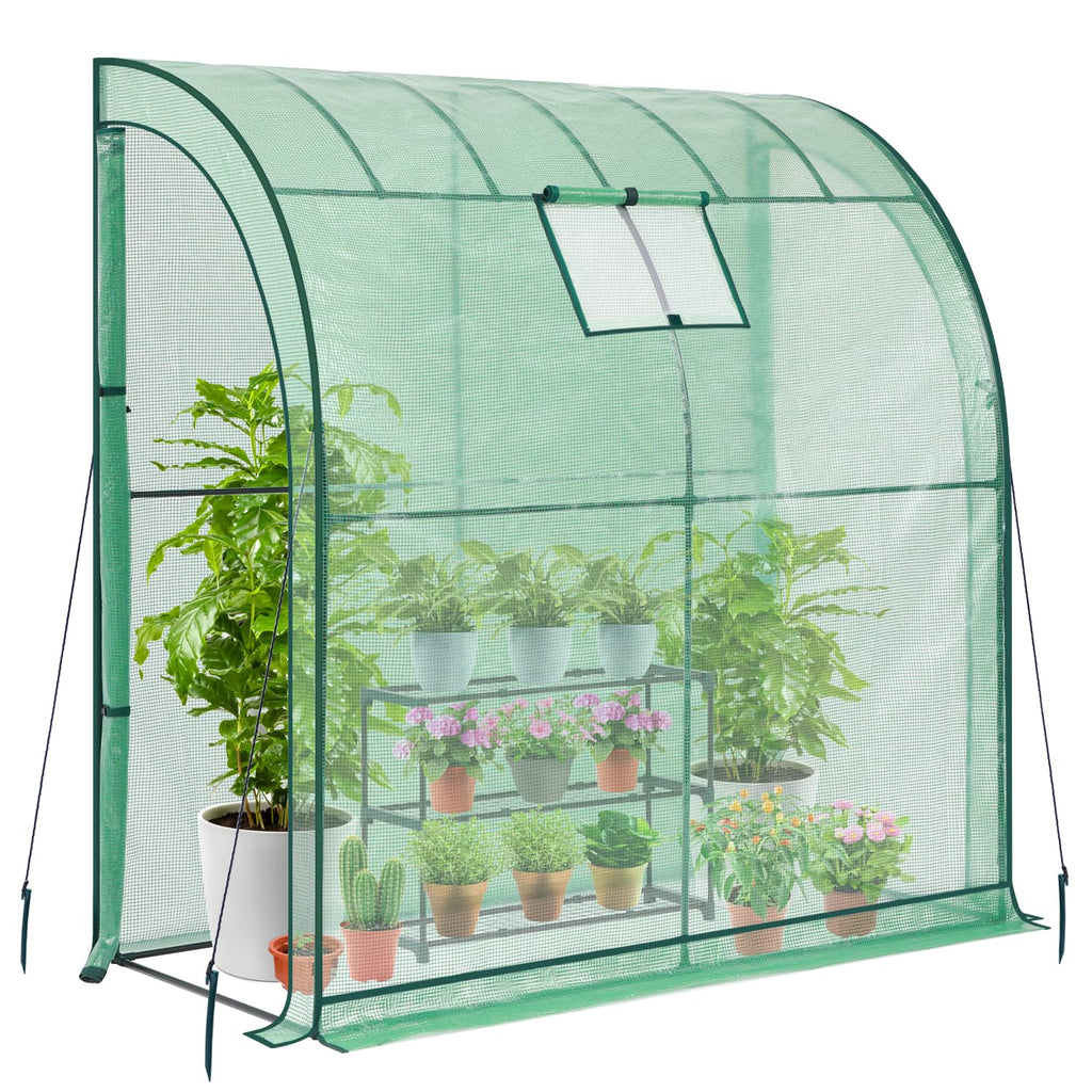 Lean-to greenhouse 200x100x210 cm