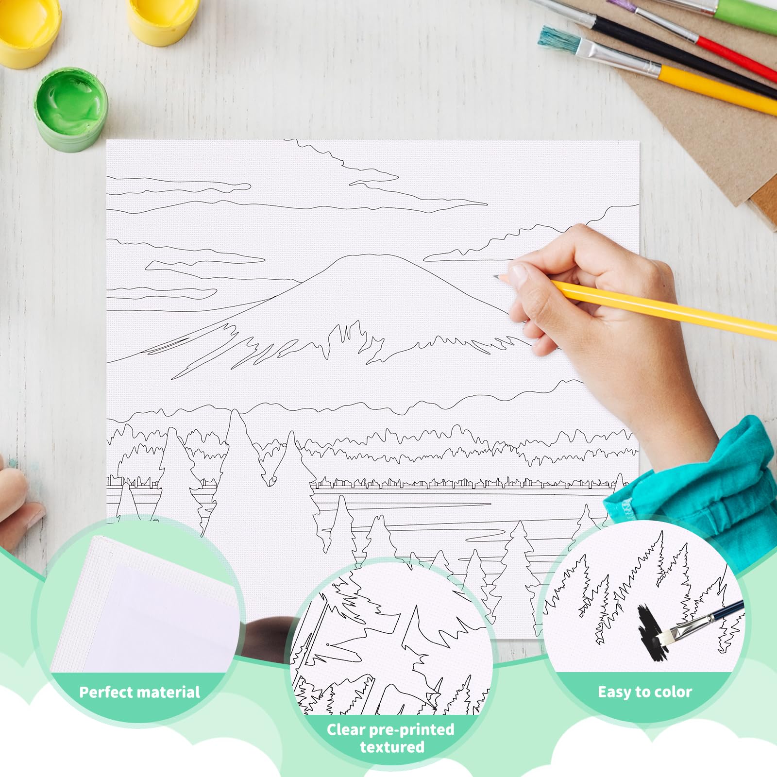 Canvas Set for Painting 12 pcs. – Natural Landscapes and Floral Motifs