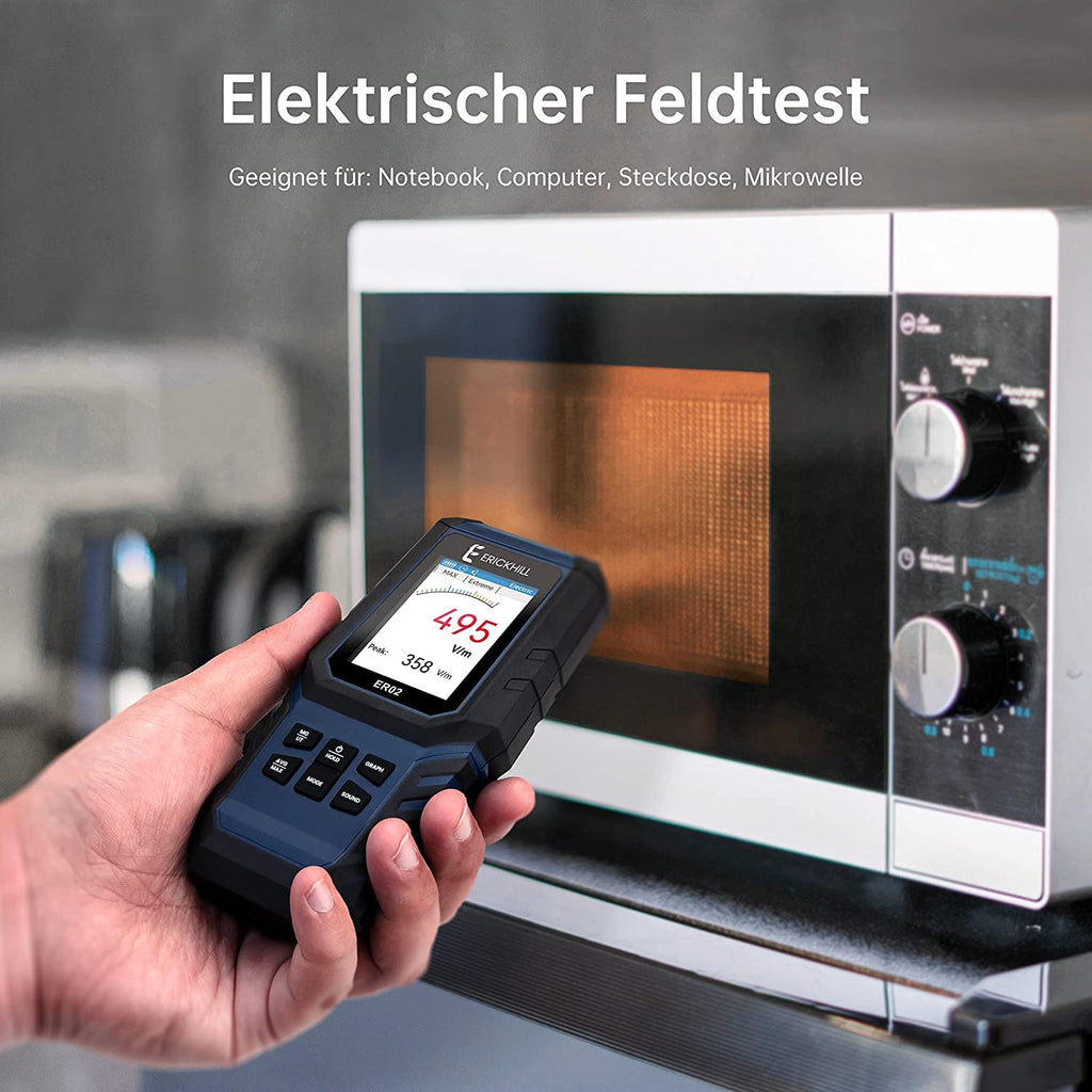 Miernik EMF ER-02 cyfrowy detektor promieniowania ładowalny tester pola magnetycznego – Czarny