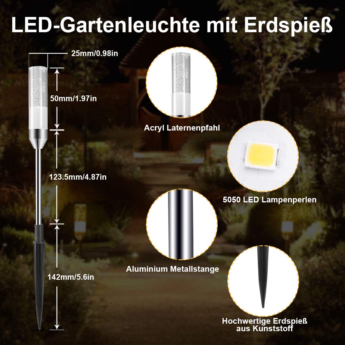 Garden lighting set 6 lamps