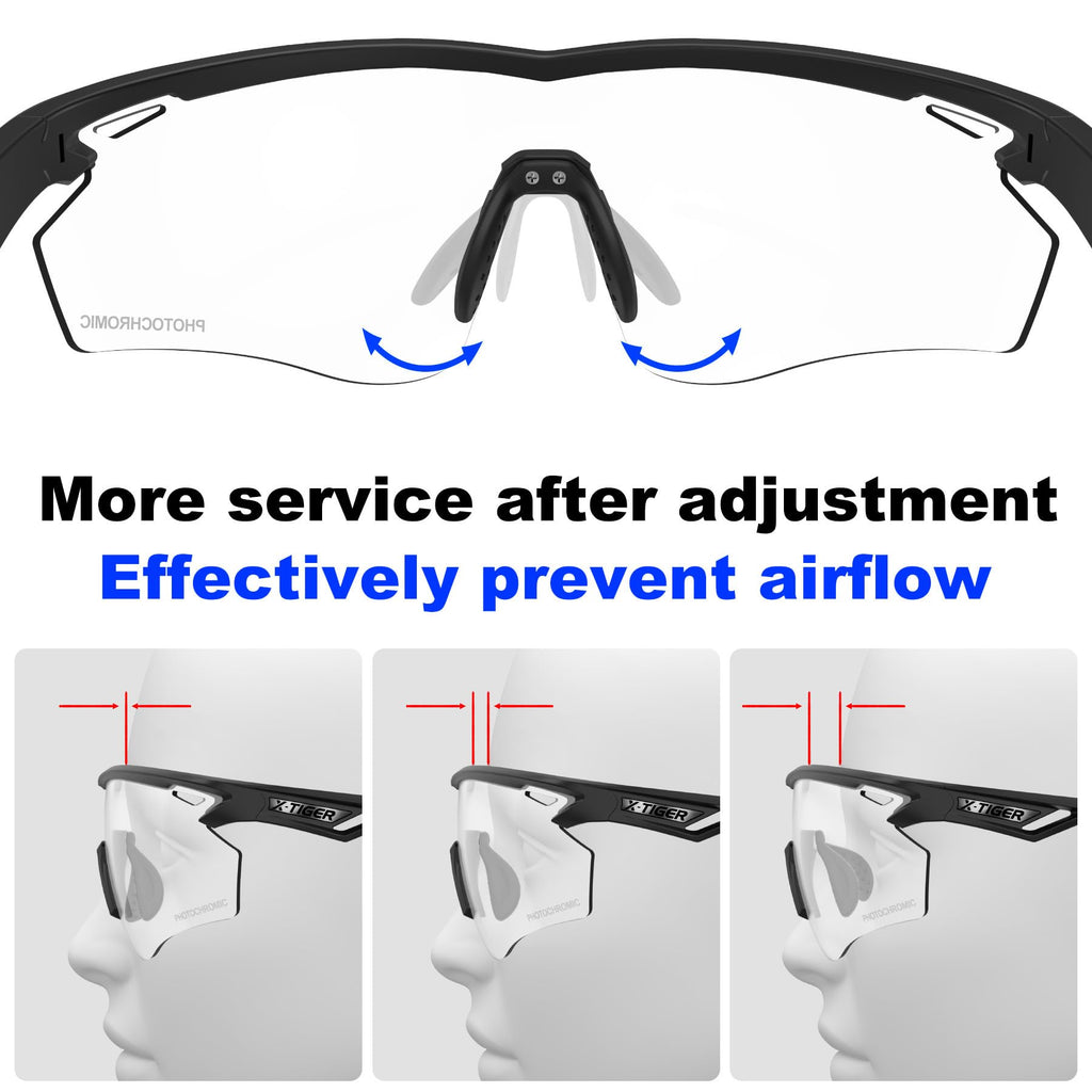X-TIGER Photochromic Cycling Glasses UV400 for Men and Women - Ideal for Outdoor Sports