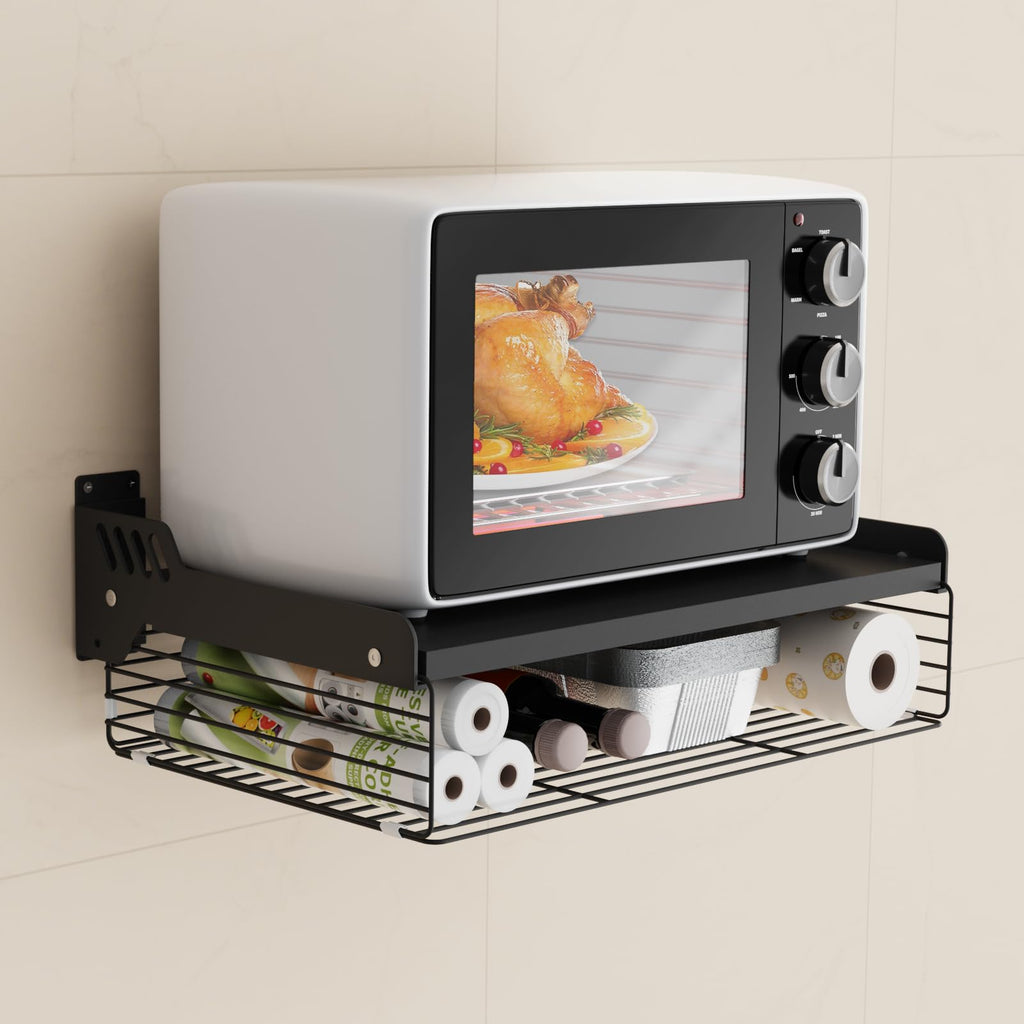 Microwave shelf, black