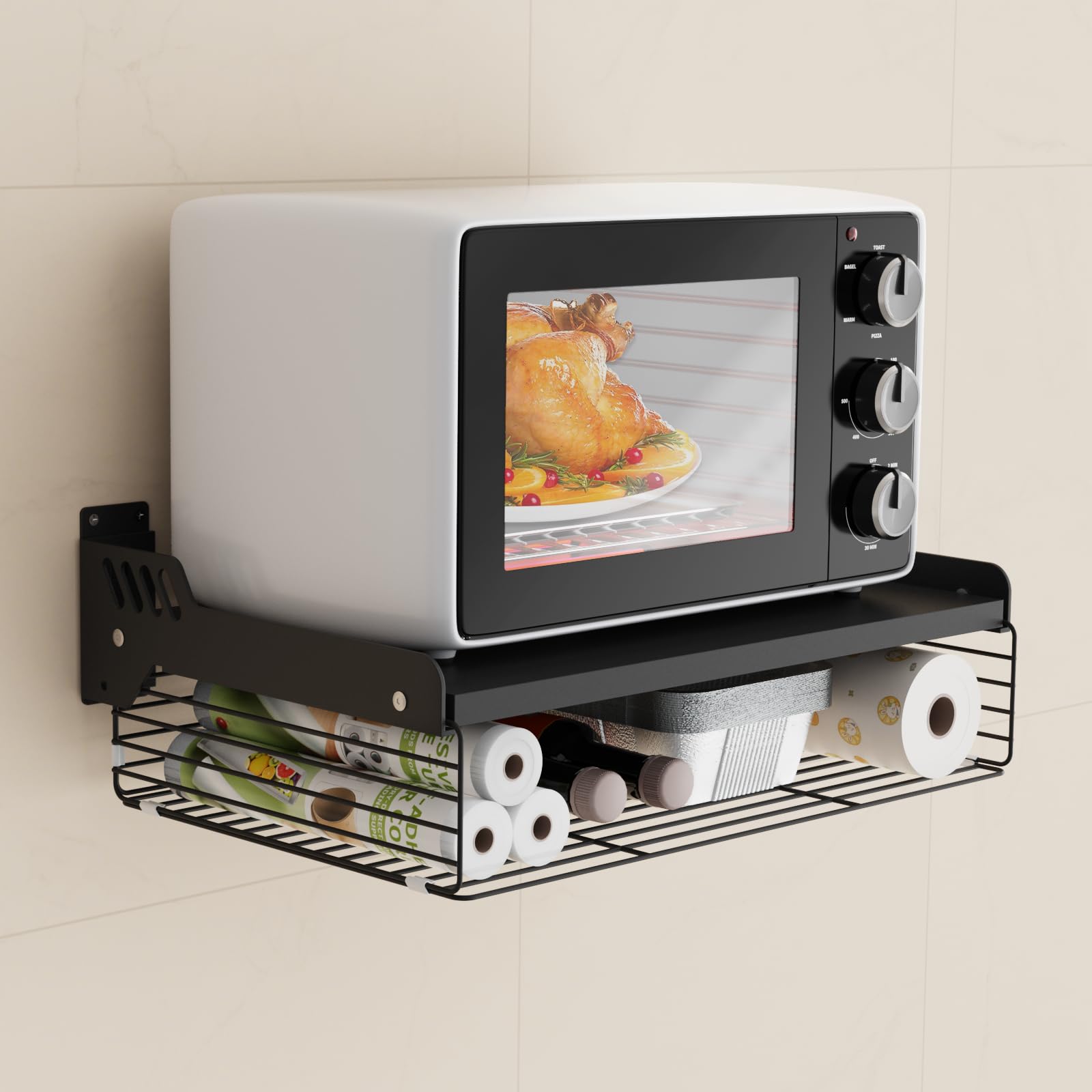 Microwave shelf, black