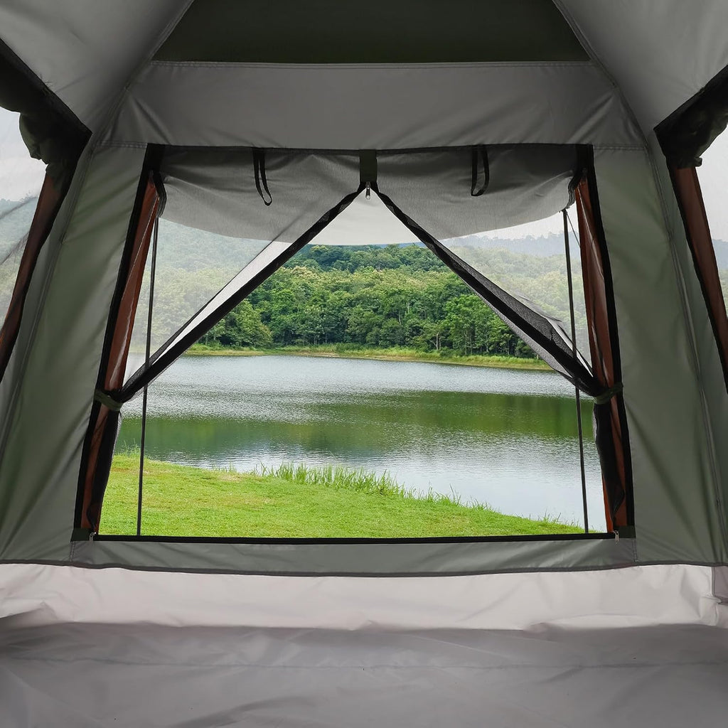 HAUSPROFI Pop-up Camping Tent for 3 People – Automatic, 4 Seasons, Oxford 210D PU3000