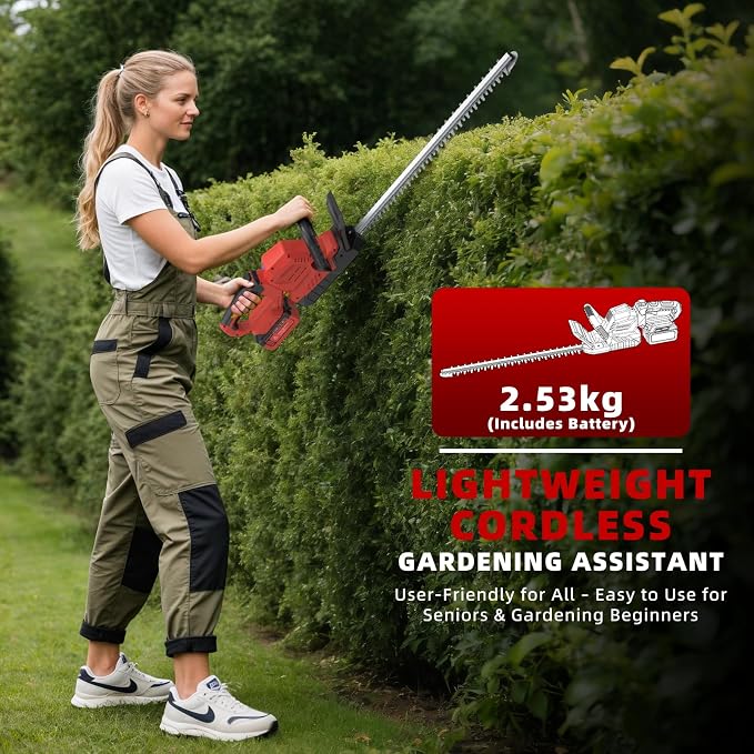 Nożyce do żywopłotu Sundpey PRO 21V – bezszczotkowe, akumulatorowe, 53cm