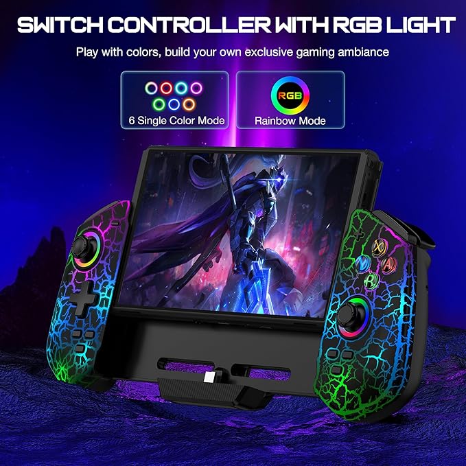 HELLCOOL Controller for Nintendo Switch with Hall Effect – RGB, 4 Game Card Slots, Plug&Play (Copy)