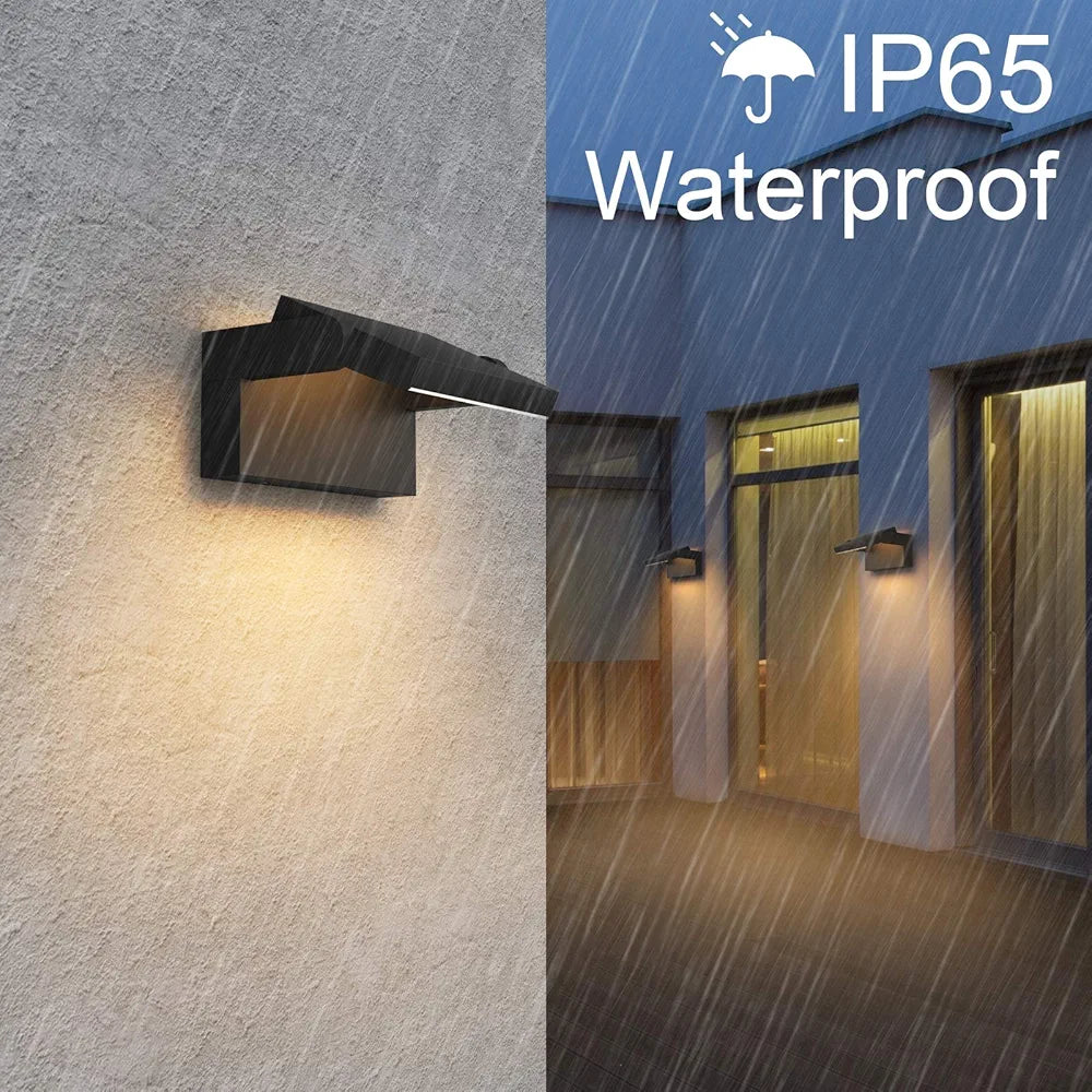 24W Zewnętrzna Lampa Ścienna  Wodoodporna IP65 Lampa LED do Wejścia i Tarasu – Czarna
