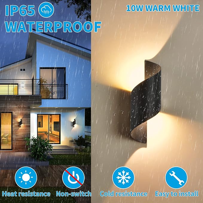 Lampa Ścienna LED w Kształcie S – IP65, 10W, Wewnątrz i Na Zewnątrz