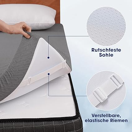 DOPEDIO 7.5 cm Memory Foam Mattress Topper – Grey 180x200 cm