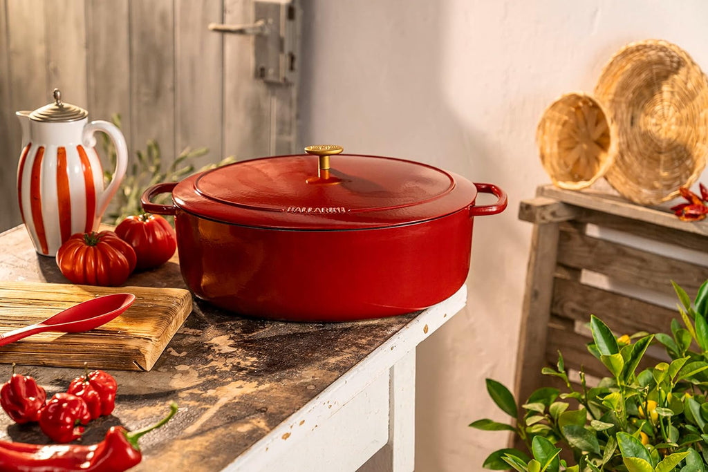 Ballarini Bellamonte 9.5 l Cast Iron Cocotte – Oval, Red, Ø37 cm