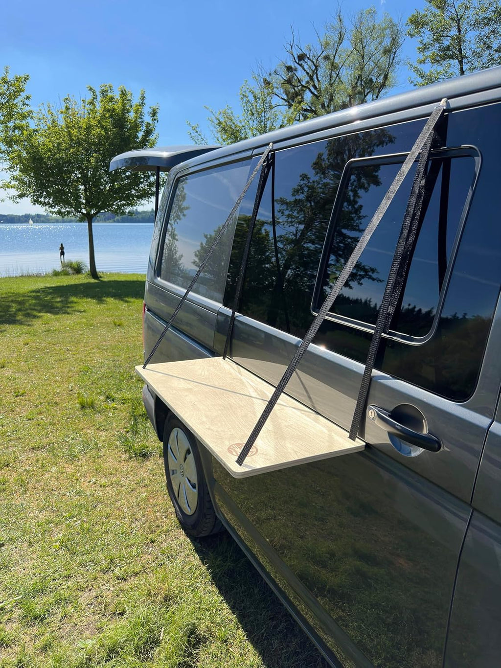 GLAMPTRAY Wiszący stół kempingowy 80x35 cm | Drewno brzozowe | Kamper, VW Bus