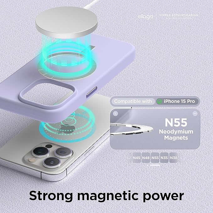 Elago Magnetyczne Etui Silikonowe do iPhone 15 Pro – MagSafe, Raised Lip, Płynny Silikon